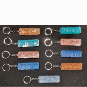 Rude Swearing funny words keyrings