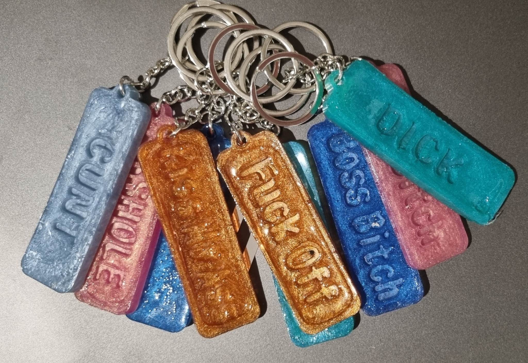 Rude Swearing funny words keyrings - Image 32