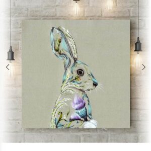 Canvas Flower Hare Rabbit