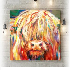 Canvas Baby Highland Cow