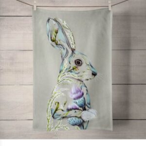 Tea Towel Flower Hare Rabbit