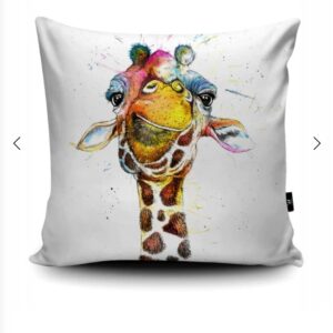 Cushion Vegan Suede Giraffe