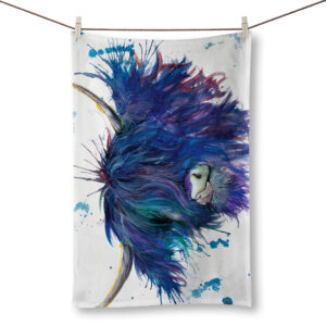 Tea Towel Blue Highland Cow